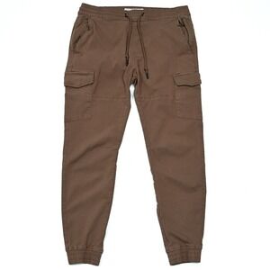 Projek Raw Pants Men Size Small Tech Performance‎ Cargo Stretch Jogger Brown